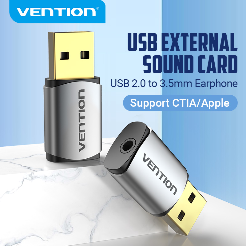 Vention USB Sound Card ชาวการ์ดเสียง External USB to 3 5mm Audio ตัวแปลงหูฟัง Interface Soundcard Adapter การ์ดเสียง ซาวด์การ์ดคอม For Laptop PS4 ซาวด์การ์ด Headset การ์ดเสียงคอม