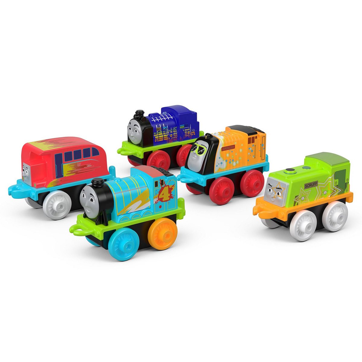 Thomas & Friends รถไฟโทมัส มินิ เรืองแสง คละแบบ 5 คัน Glow in the Dark train 5 piece pack  FVJ69 ของเล่น