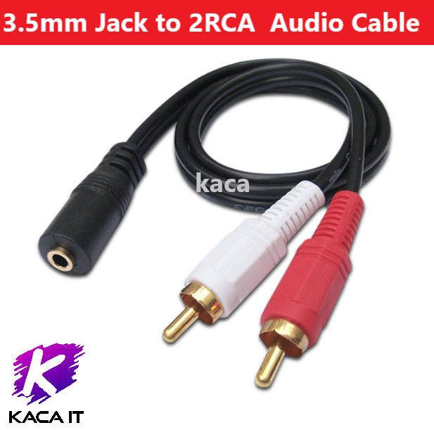 Female 3.5mm Jack to 2RCA Male Audio Cable RCA Jack Splitter Y Cable For Amplifier Home Theater DVD Headphone AUX