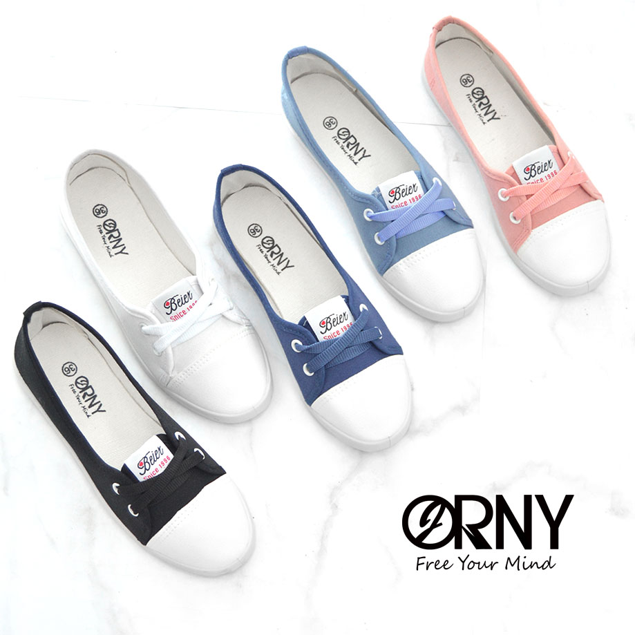 ของเข้าแล้ว 💛 OY77 / OY772 ORNY(ออร์นี่) รองเท้าผ้าใบแบบผูกเชือก รองเท้าผ้าใบตื้น ใส่ง่าย รองเท้าแฟชั่นผู้หญิง