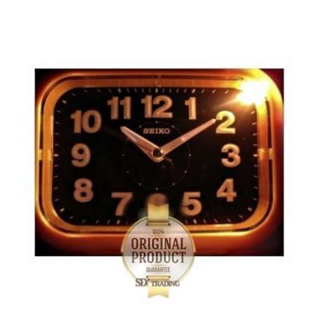 SEIKO นาฬิกาปลุก Quiet Sweep (Snooze) มีไฟ เสียงกริ่ง รุ่น QHK026K -สีดำ