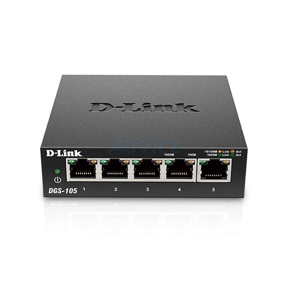 D-LINK Gigabit Switching Hub (DGS-105) 5 Port (Metal Case) (4 )
