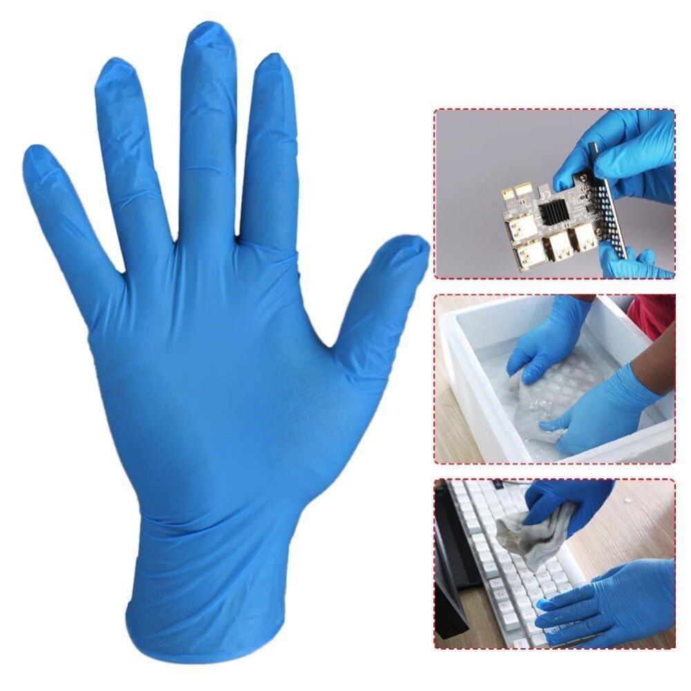 HOT ! ถุงมือยางศรีตรัง ถุงมือสีฟ้าเข้ม โฉมใหม่ บางกว่า กล่องสีฟ้าเข้ม 100 ชิ้น Nitrile ไม่มีแป้ง สัมผัสเคมีหรือน้ำมันได้