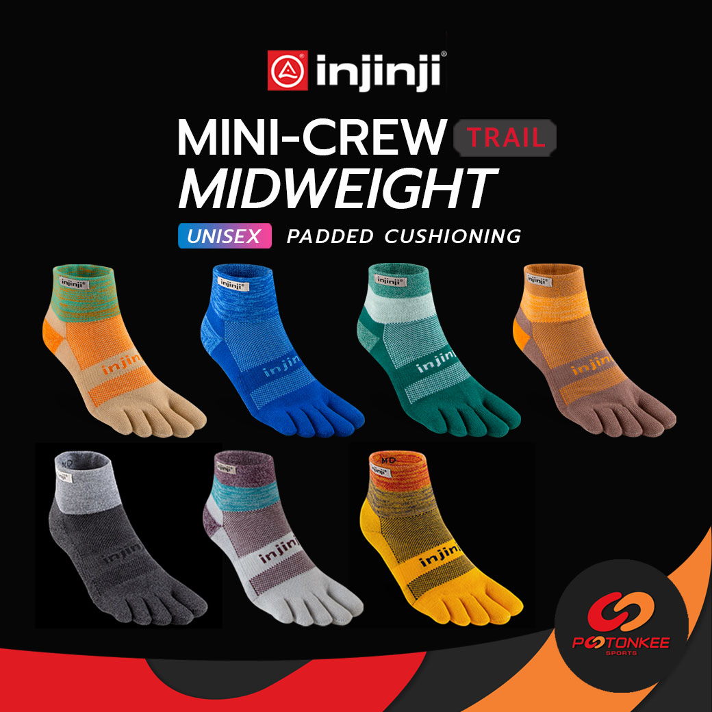 INJINJI MINI CREW TRAIL (UNISEX) ถุงเท้า 5 นิ้ว ถุงเท้าวิ่ง กันการเสียด ...