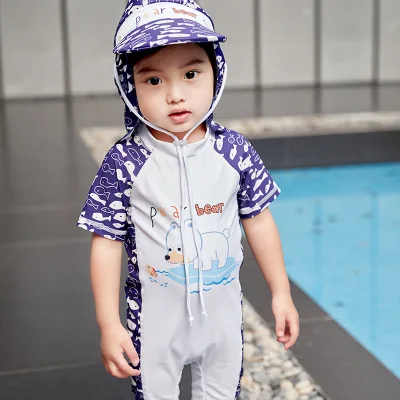 2-7-year-old children's one-piece bear cute cartoon swimming suit