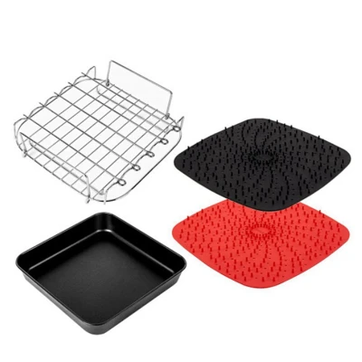 Air Fryer Basket,Air Fryer Accessories for Airfryer 4.5-8QT Baking Basket Pizza Plate Grill Pot Kitchen Cooking Tool