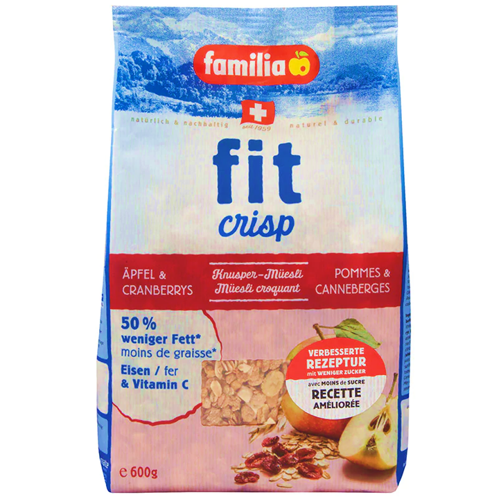 Familia Fit Crisp Cereal 600g. แฟมิเลีย ฟิต คริส ซีเรียล ธัญพืชไขมันต่ำ