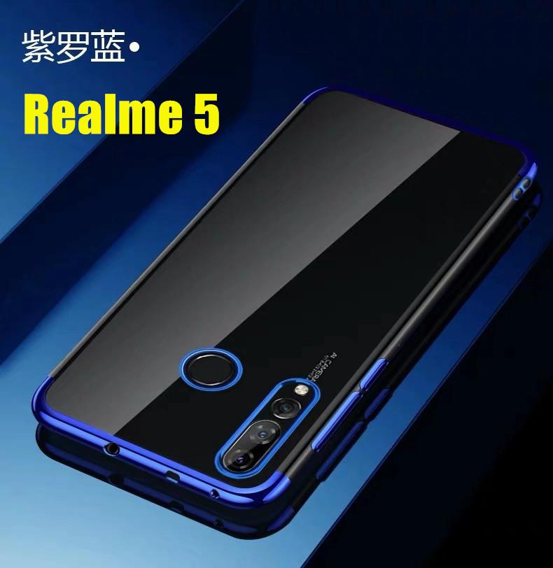 [ส่งจากไทย] Case Realme 5i / Realme 5 / Realme 5s เคสเรียวมี 5/5S เคสนิ่ม TPU เคสใสขอบสี สินค้ามาใหม่ สีดำ สีแดง สีนำเงิน เคส Realme5 / Realme 5S สวยและบาง สี น้ำเงินเข้ม สี น้ำเงินเข้ม