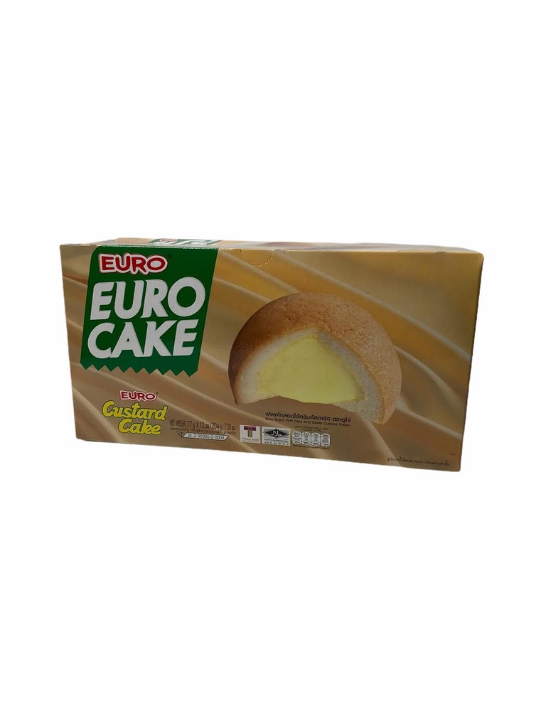EURO CAKE ยูโร่เค้ก 204g CUSTARD CAKE ORIGINAL 1กล่อง/บรรจุ 12 ชิ้น ราคาพิเศษสินค้าพร้อมส่ง