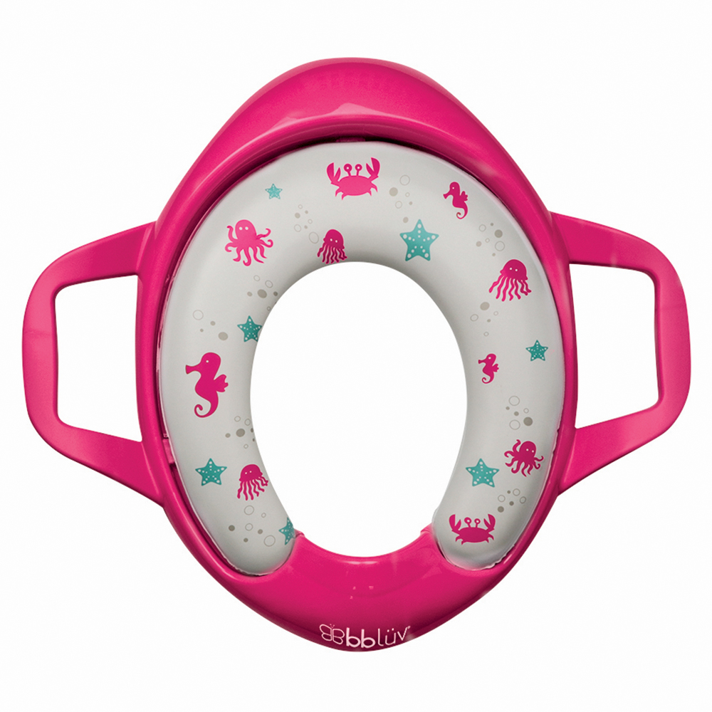 BBluv - Poti Baby Toilet Seat with Handles (Pink) ฝารองนั่ง ที่เสริมชักโครกเด็กมีหูจับเเบบนิ่ม