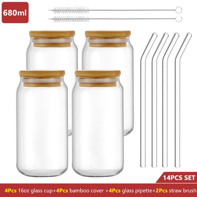 Beer Glass Bamboo Lid Straw Wholesale  Libbey Beer Glass Bamboo Lid -  Creative Shape - Aliexpress