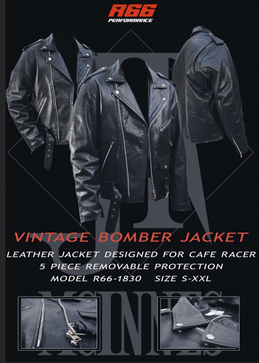 Black Leather Jacket R66 1831