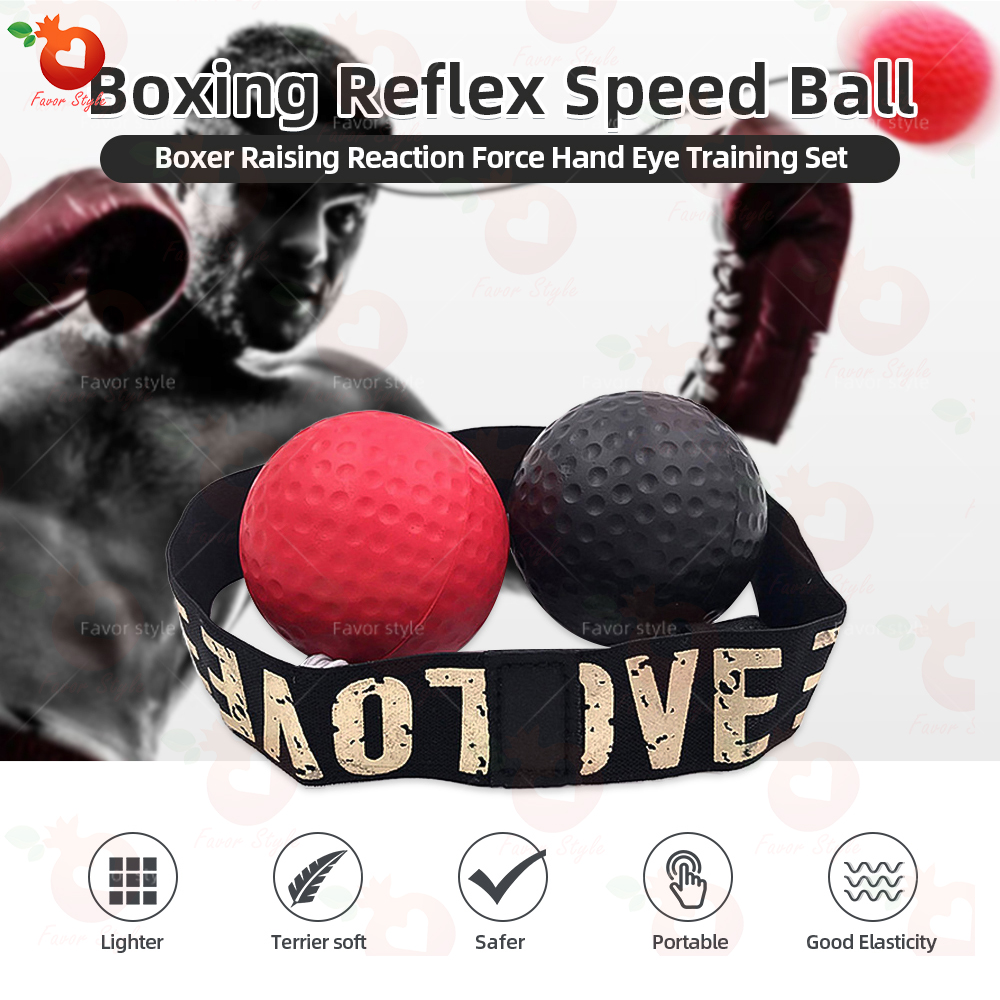 จัดส่งฟรีมวยหมัดออกกำลังกายต่อสู้บอลกับหัวหน้าวงสำหรับสะท้อนความเร็วการฝึกอบรมมวย Boxing Reflex Speed Punch Ball MMA Sanda Boxer Raising Reaction Force Hand Eye Training Set Stress Gym Boxing Muay Thai Exercise