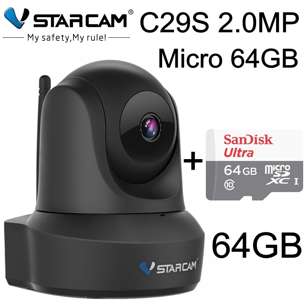 VStarcam C29S 1080 Full HD กล้อง IP แบบไร้สายกล้องวงจรปิดWiFi สีดำ