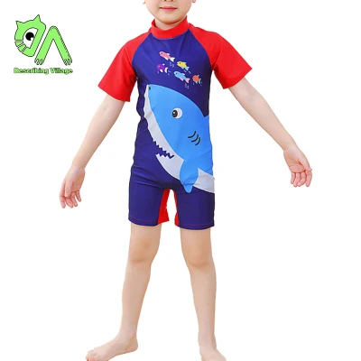 27Kids Baby Boy Jumpsuit Swimwear Toddler Kids Cartoon Fast Dry Swimsuit Short Sleeve Surfing Beachwear