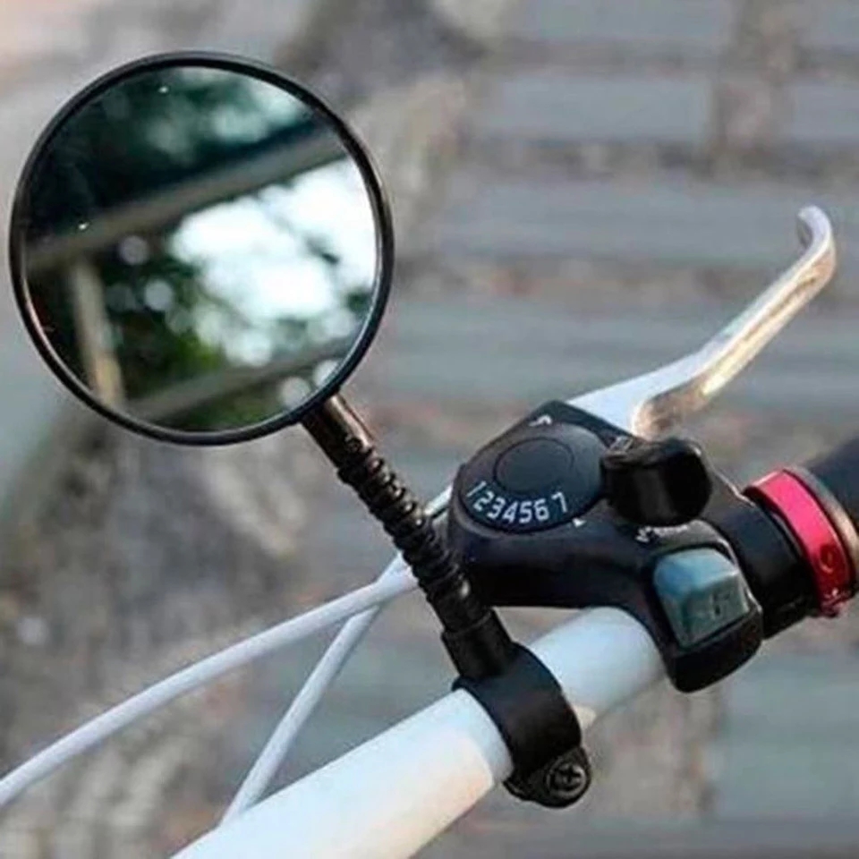 กระจกมองข้างเพื่อความปรอดภัย กระจกมองข้างติดแฮนด์จักรยาน กระจกจักรยาน กระจกมองหลังจักรยาน กระจกมองหลัง กระจกข้างจักรยาน ติดตั้งบนแฮนด์ ปรับได้ แบบยาว (1ชิ้น)