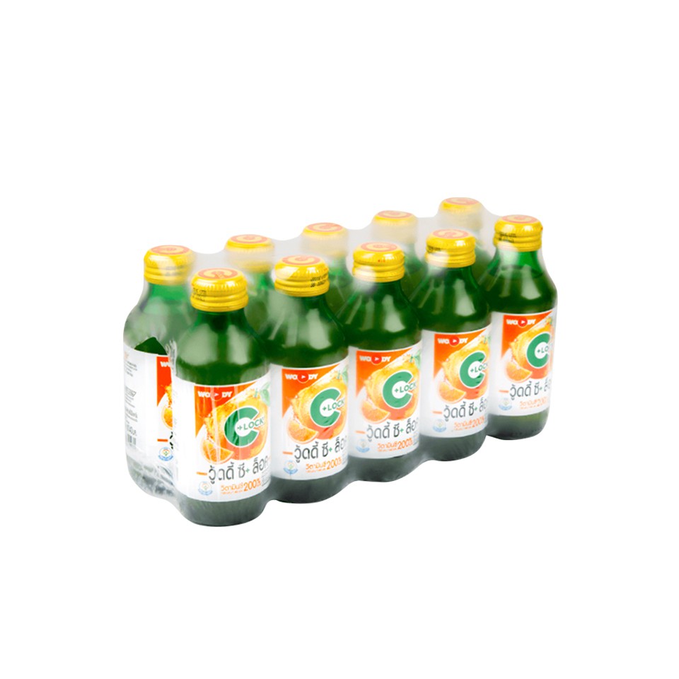 WOODY C+ LOCK เครื่องดื่มวิตามินซี รสส้ม 140 มล. จำนวน 10 ขวด WOODY C+ LOCK Vitamin C Drink Orange