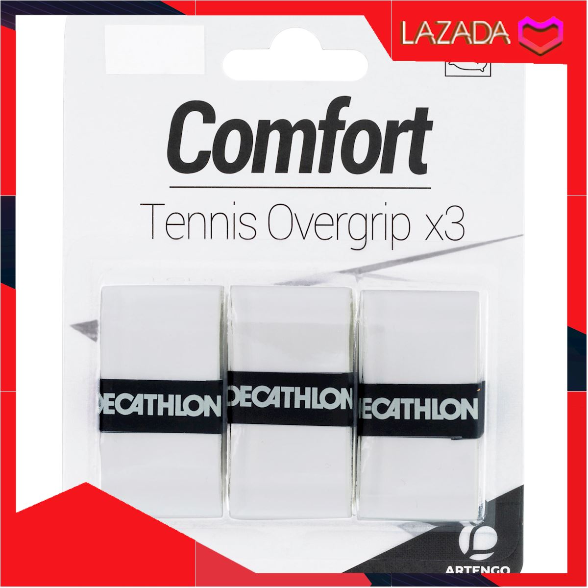 พร้อมส่ง โอเวอร์กริปเทนนิสรุ่น Comfort แพ็ค 3 ชิ้น (สีขาว)