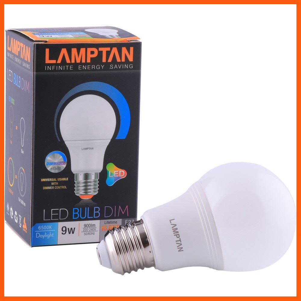 Best Quality หลอด LED BULB DIM 9W DAYLIGHT E27 LAMPTAN หลอดไฟภายในบ้านเอนกประสงค์ สิ่งของเครื่องใช้ Equipment เครื่องใช้ต่างๆVarious appliances เครื่องใช้เกี่ยวกับบ้าน Home Appliances