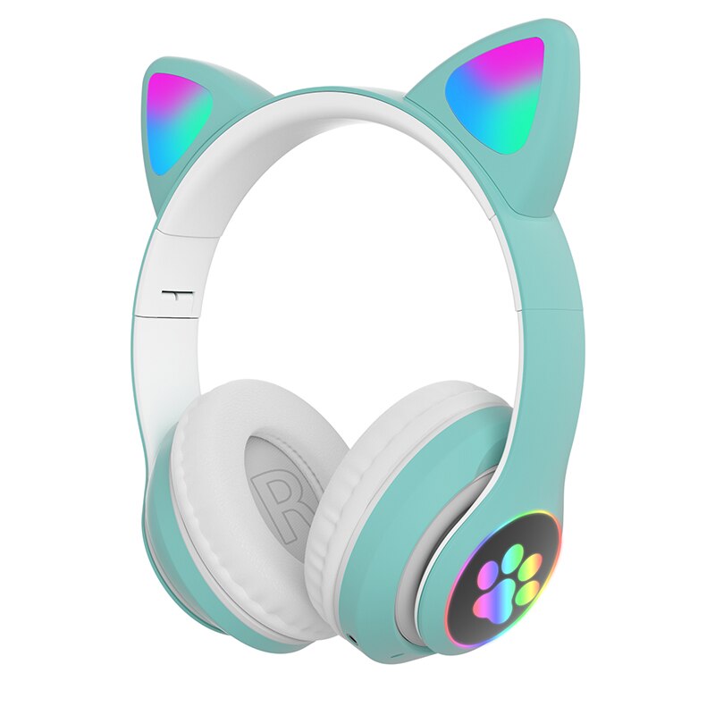 น่ารัก LED แมวหูบลูทูธหูฟังไร้สายพับแมวหูหูฟังเล่นเกมชุดหูฟังสำหรับเพลงชุดหูฟังพร้อมไมโครโฟน