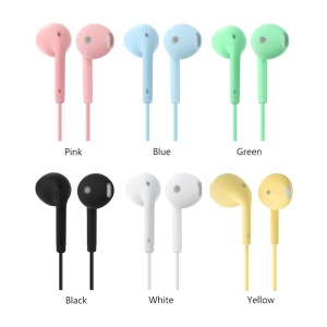 สินค้า In-Ear หูฟังอินเอียร์ แบบมีสาย กีฬาหูฟังแบบมีสาย Super Bass 3.5 มม. สำหรับเล่นกีฬา ควบคุมสายสนทนา ไมโครโฟนชัด สำหรับ iPhone H SAMSUNG OPPO VIVO Xiaomi Realme