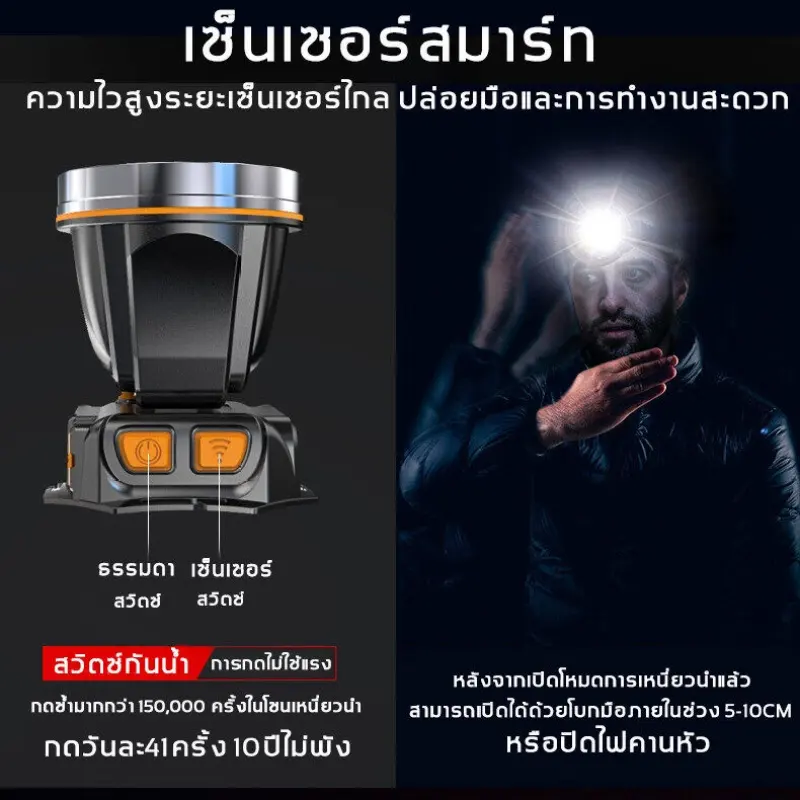 ภาพสินค้ารับประกัน 9 ปี ไฟฉายคาดหัวแท้LED 100000w ไฟฉายคาดหัว ไฟฉาย ไฟฉายคาดศรีษะ ไฟส่องสัตว์ ไฟคาดหัว ไฟฉายคาดหัวแท้ ทนๆ ไฟส่องกบ ส่องแสงไ ไกล10000m จากร้าน Cheap shop in Bangkok บน Lazada ภาพที่ 6