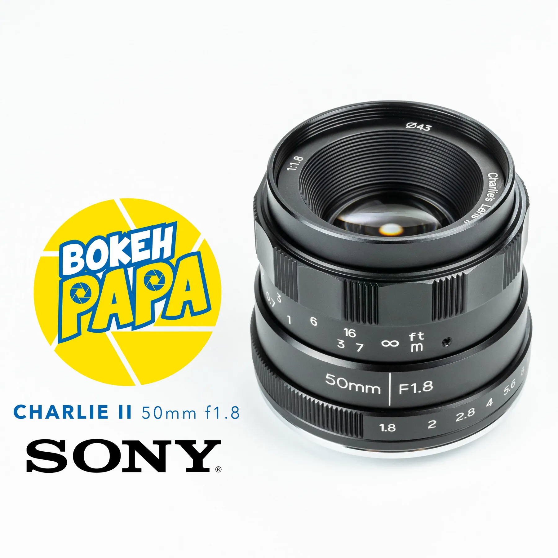 Charlie 50mm F1.8 Mark 2  สำหรับใส่กล้อง Sony Mirrorless ได้ทุกรุ่น Special Edition เลนส์ละลาย เลนส์มือหมุน ( Charlie 50mm F1.8 II / Charlie 50mm F1.8 MK2 / Charlie 50mm F1.8 Mk.2 / Charlie APSC 50mm F1.8 ) ( สำหรับ กล้อง โซนี่ )