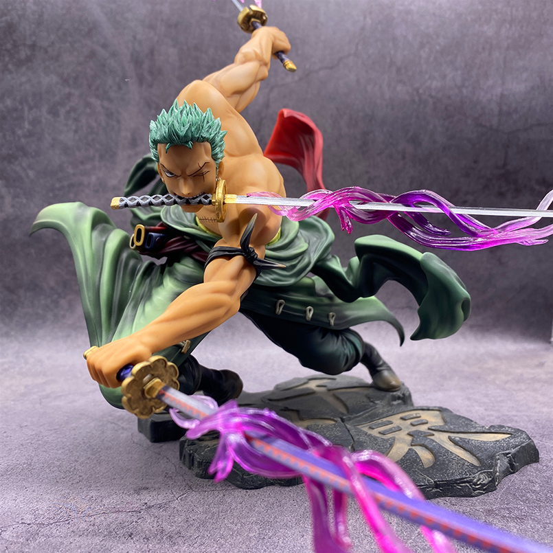 โมเดลวันพีช One Piece โมเดลอนิเมะ Roronoa Zoro โมเดลลูฟี่ โมเดลการ์ตูน โมเดลของเล่น Ace PVC Action Figure Toys 20cm ZORO Model