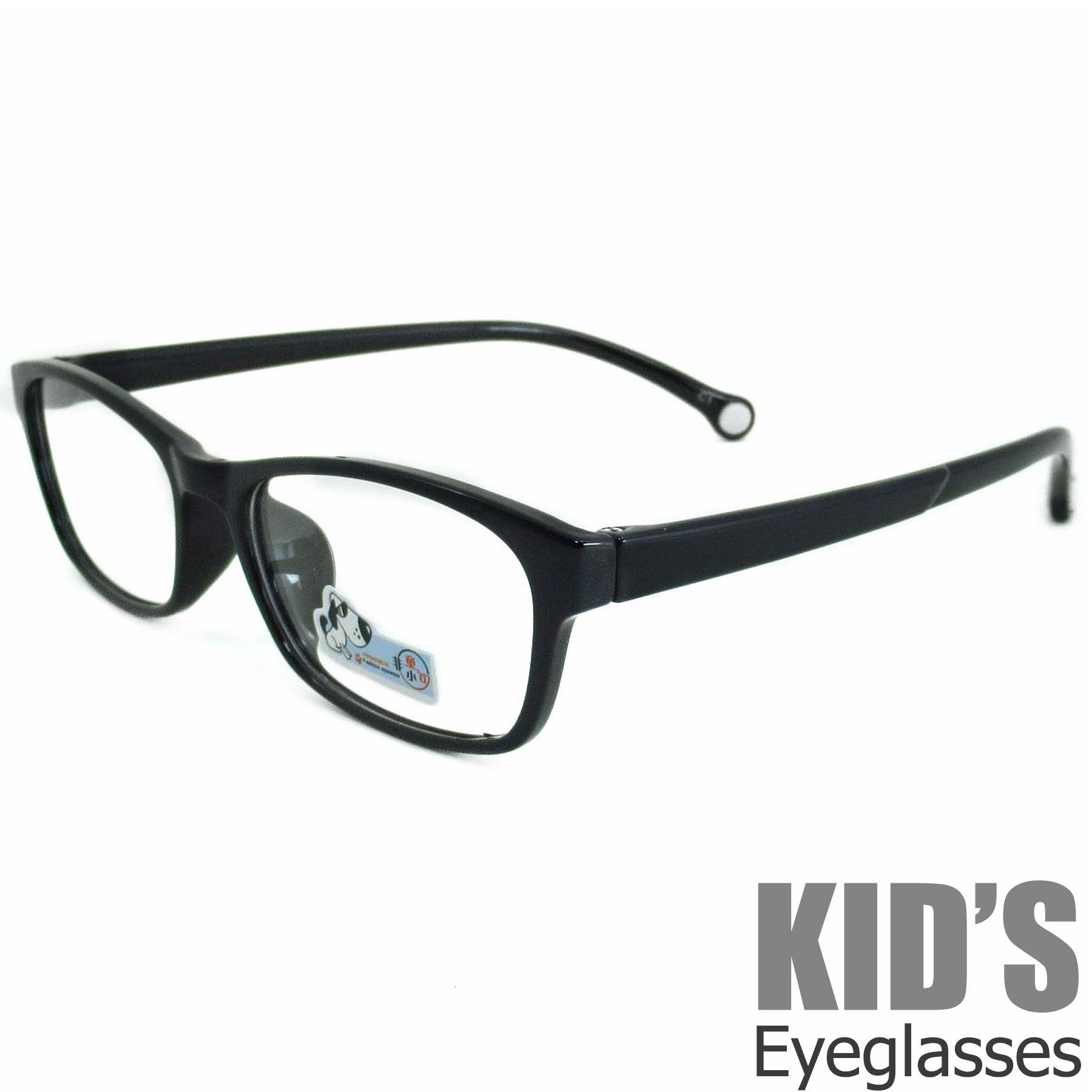 แว่นตาเกาหลีเด็ก Fashion Korea Children แว่นตาเด็ก รุ่น 217 C-1 สีดำเคลือบเงา กรอบแว่นตาเด็ก Rectangle ทรงสี่เหลี่ยมผืนผ้า Eyeglass baby frame ( สำหรับตัดเลนส์ ) วัสดุ PC เบา ขาข้อต่อ Kid leg joints Plastic Grade A material Eyewear Top Glasses