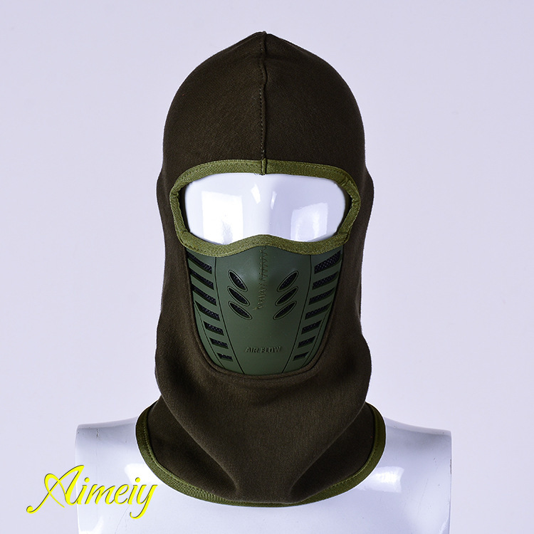 Balaclavas หมวกกับหน้ากากกรองฤดูหนาวขี่สกีหน้ากากหนาขนแกะระบายอากาศกันฝุ่นลมหลักฐาน