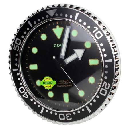 Telecorsa นาฬิกา แขวนผนังสีดำขอบสีเงิน ขนาด 12 นิ้ว รุ่น Relox-Black-03a-Song