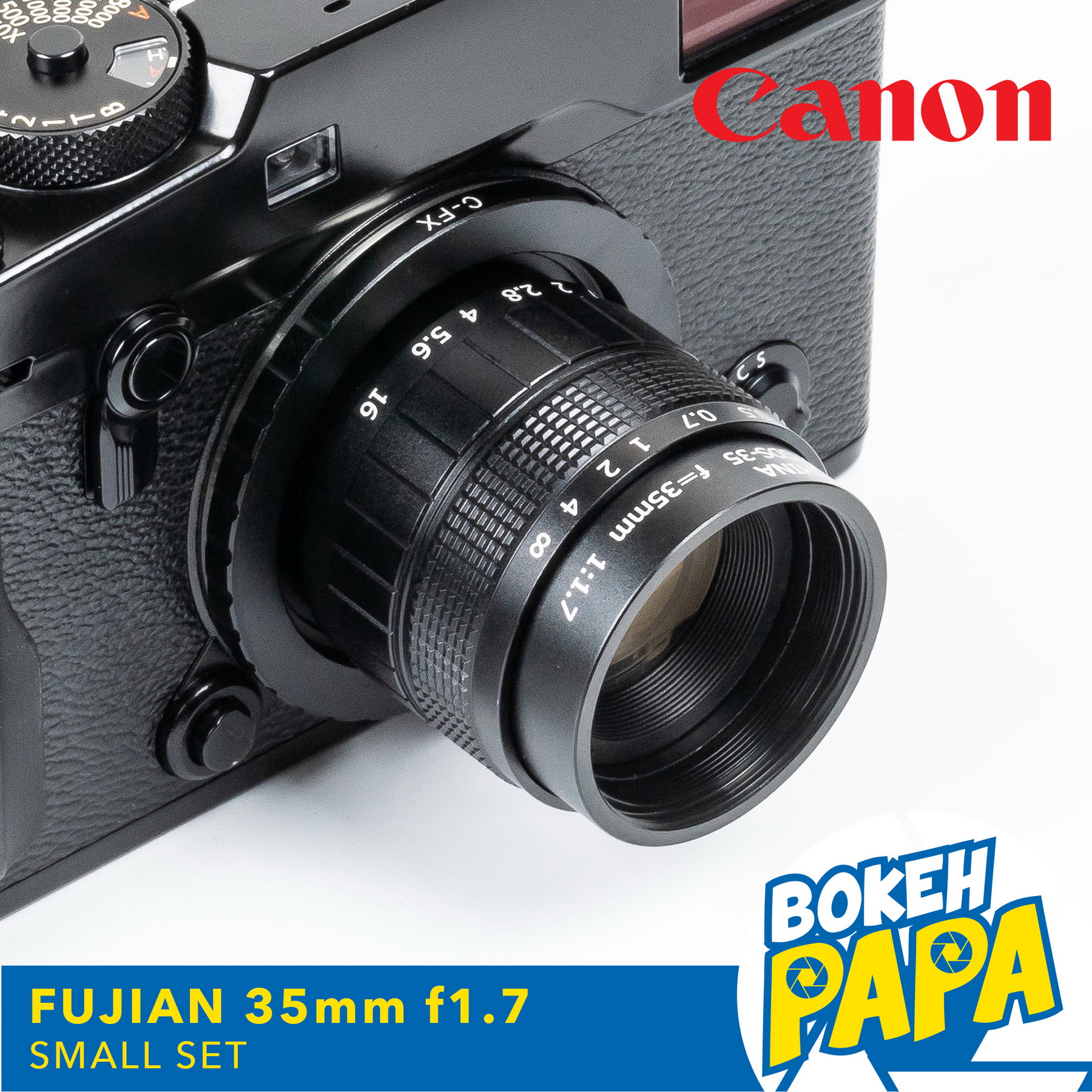 เลนส์มือหมุน Fujian 35mm F1.7  เลนส์ละลาย โบเก้หมุนวนๆ สำหรับใส่กล้อง Canon EOS M