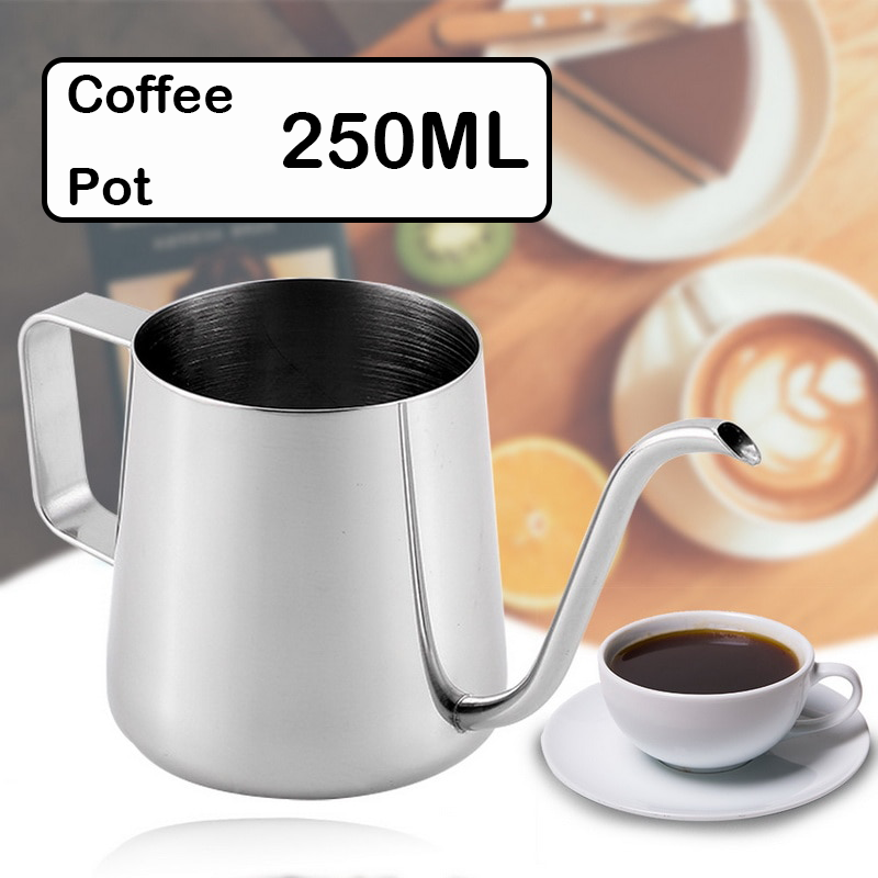 กาดริปกาแฟ สแตนเลส เครื่องชงกาแฟมือ หม้อกาแฟ ดริปกาแฟ ชุดดริปกาแฟ อุปกรณ์ชงกาแฟ Black Stainless Coffee Drip Pot Deemrt