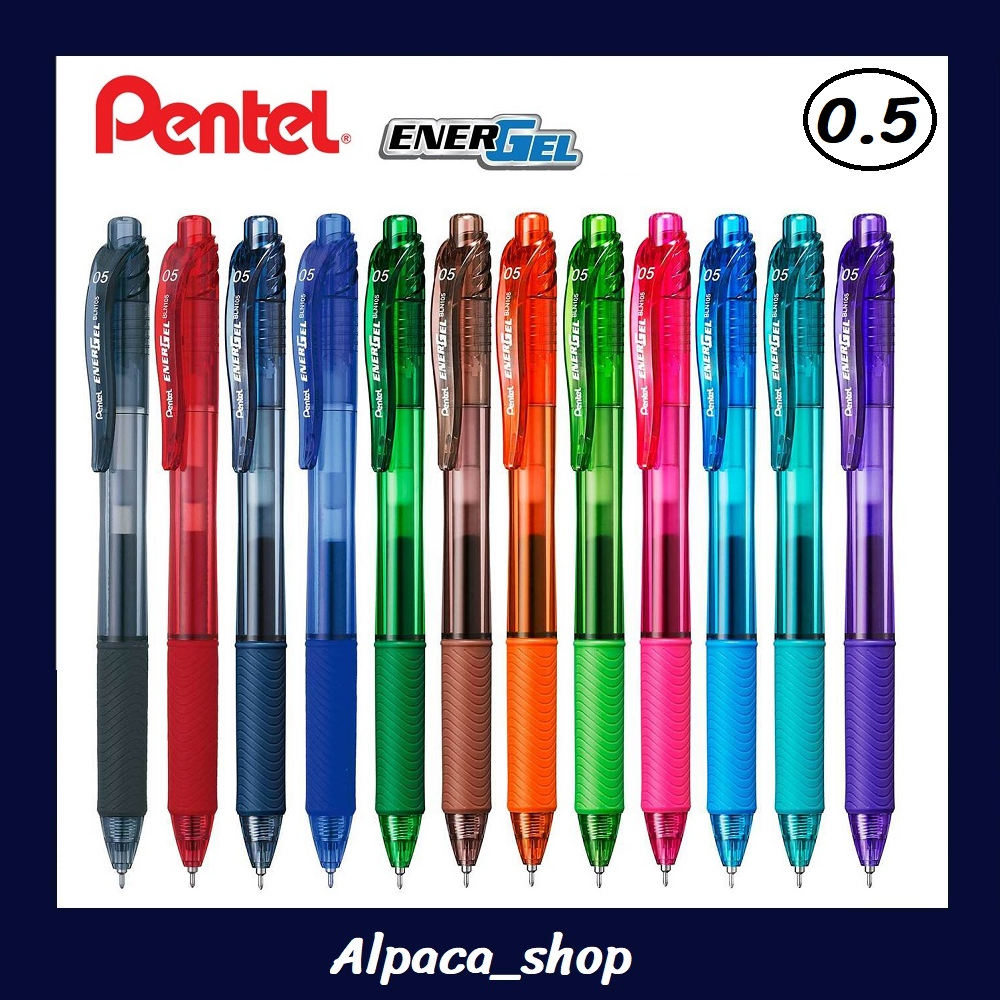 Pentel EnerGel retractable pen 0.5mm turquoise blue 