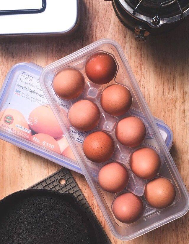 กล่องเก็บไข่ 10 ฟอง กล่องแช่ไข่ในตู้เย็น ป้องกันการแตกและยับยั้งแบคทีเรีย แบรนด์ Micron Ware รุ่น 6110