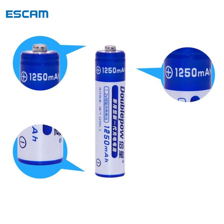 ESCAM DOUBLEPOW AAA1250mAh 4Pcs 1.2V 1250mAh AAA NiMH Battery Remote