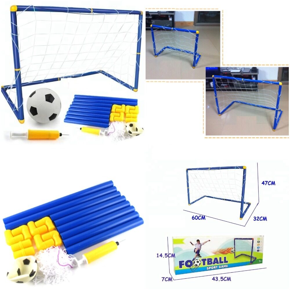 ประตูฟุตบอลเด็ก พร้อมตาข่ายและลูกบอล ของเล่นขนาดเล็กพกพาง่าย กิจกรรมกลางแจ้งสำหรับเด็ก   Kids Small Portable Football Goal with Net and Ball, Fun Outdoor Soccer Sport Activity for Children