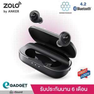 (รายละเอียดดี เบสดี) หูฟังบลูทูธ Zolo Liberty (ANKER) หูฟังบลูทูธ 4.2 (มีไมค์) ทัสกรีน กันน้ำ กันเหงื่อ IPX5 รับสาย รับโทรศัพท์  True wireless Bluetooth  Touch Screen IPX5 Waterproof (Black)