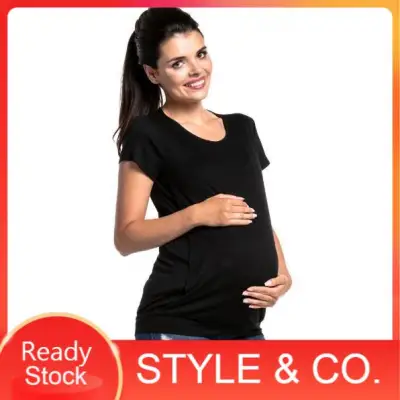 พร้อมส่ง Style & Co. ชุดคลุมท้อง ชุดคุณแม่ตั้งครรภ์ เสื้อยืดให้นม Maternity Dress
