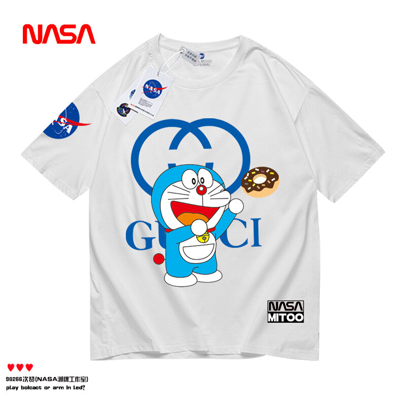 COTTON SOUL T-Shirt Bambino NASA National Emblem Gradient - Maglietta Ufficiale Bianca, 100% Cotone, Vestibilità Regolare Per Bambini 2-7 Anni