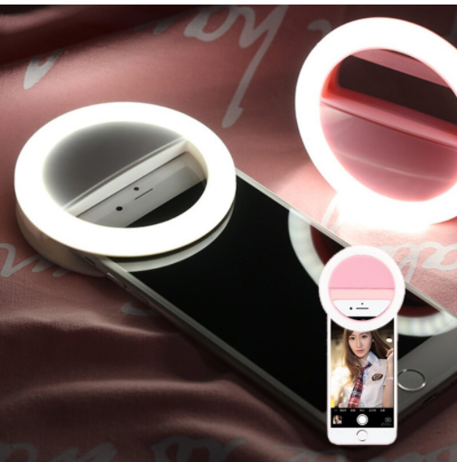 ไฟวงแหวน LED ไฟถ่ายรูป ไฟเซลฟี่ LED Selfie ไฟวงแหวนเซลฟี่แบบหนีบกับโทรศัพท์มือถือ ปรับระดับความสว่างได้ถึง 3 ระดับ สำหรับโทรศัพท์ iPhone Samsung Vivo Oppo LED Ring Light CameraJ14