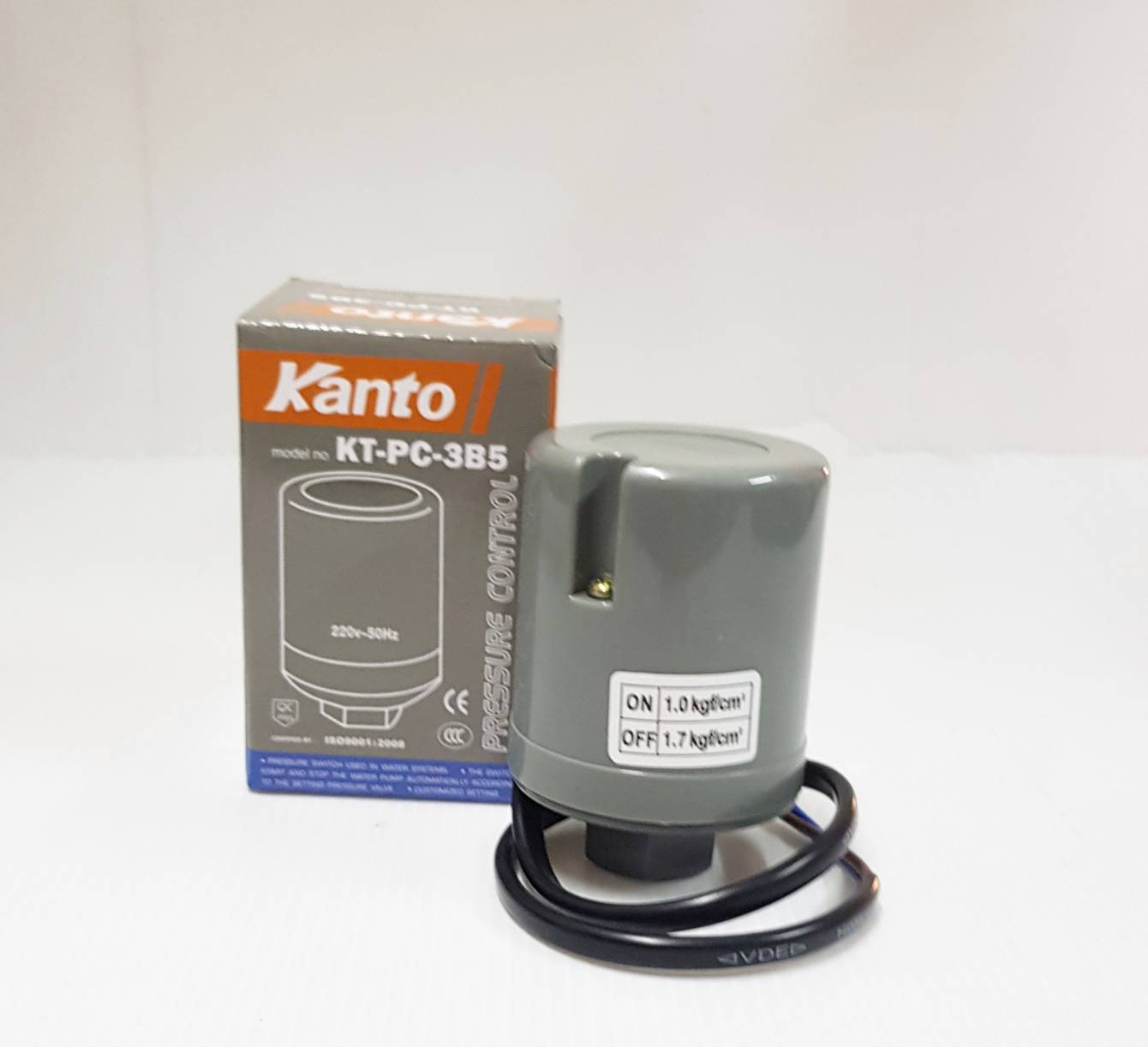 KT-PC-3B5 KANTO สวิทช์ควบคุมแรงดันอัตโนมัติ 2 คอนแทค (Pressure Switch )(1.0 -1.7 Bar) เกลียวใน 3/8 นิ้ว