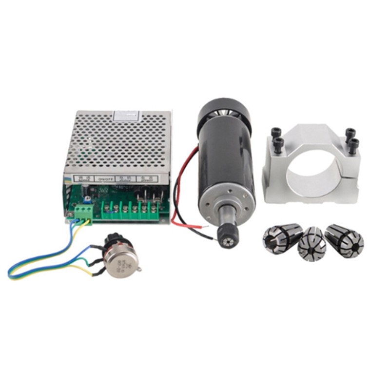 500W Air Cooled Spindle Er11 Cnc Spindle Motor Kit + Adjustable Power