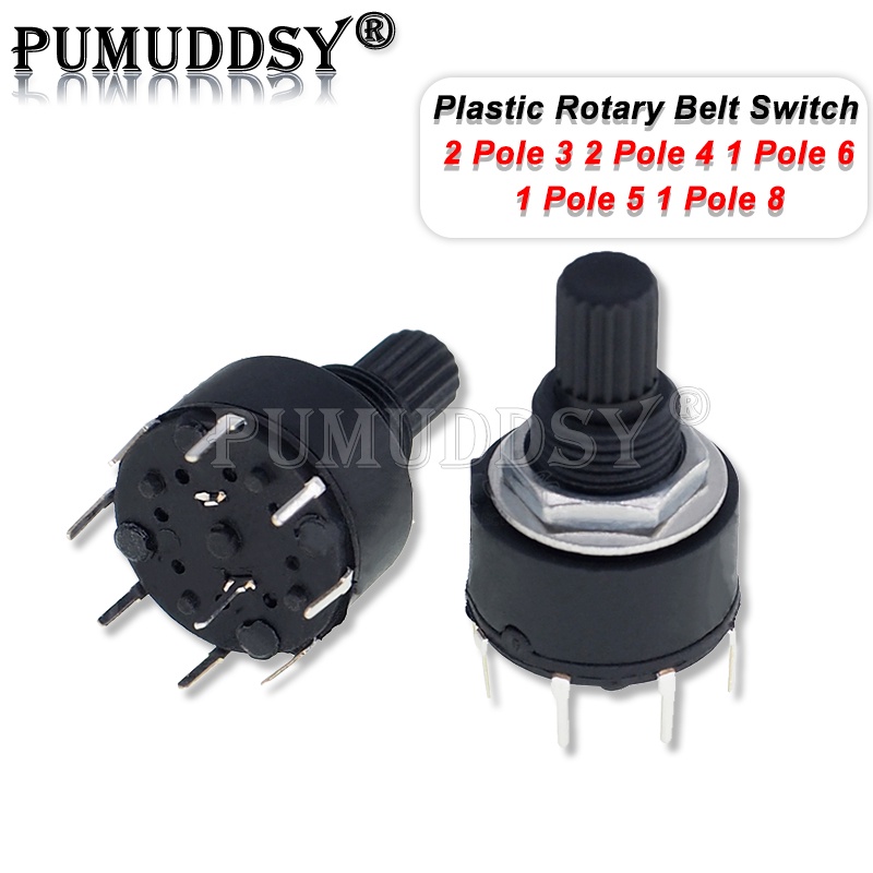 1pcs rs16 16mm plastic rotary band switch rs16 1 pole 5 6 8 position 2 pole 3 position 2 pole 4 handle length 15mm switches