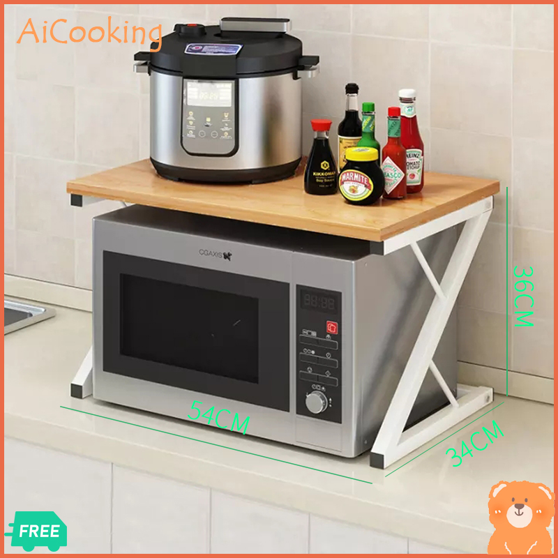 AiCooking ชั้นวางของบนไมโครเวฟ Microwave racks ชั้นวางคร่อมไมโครเวฟ ชั้นวางของใช้ ชั้นวางในครัว ชั้นวางของ ชั้นวางของในครัว สำหรับวางของคร่อมไมโครเวฟ