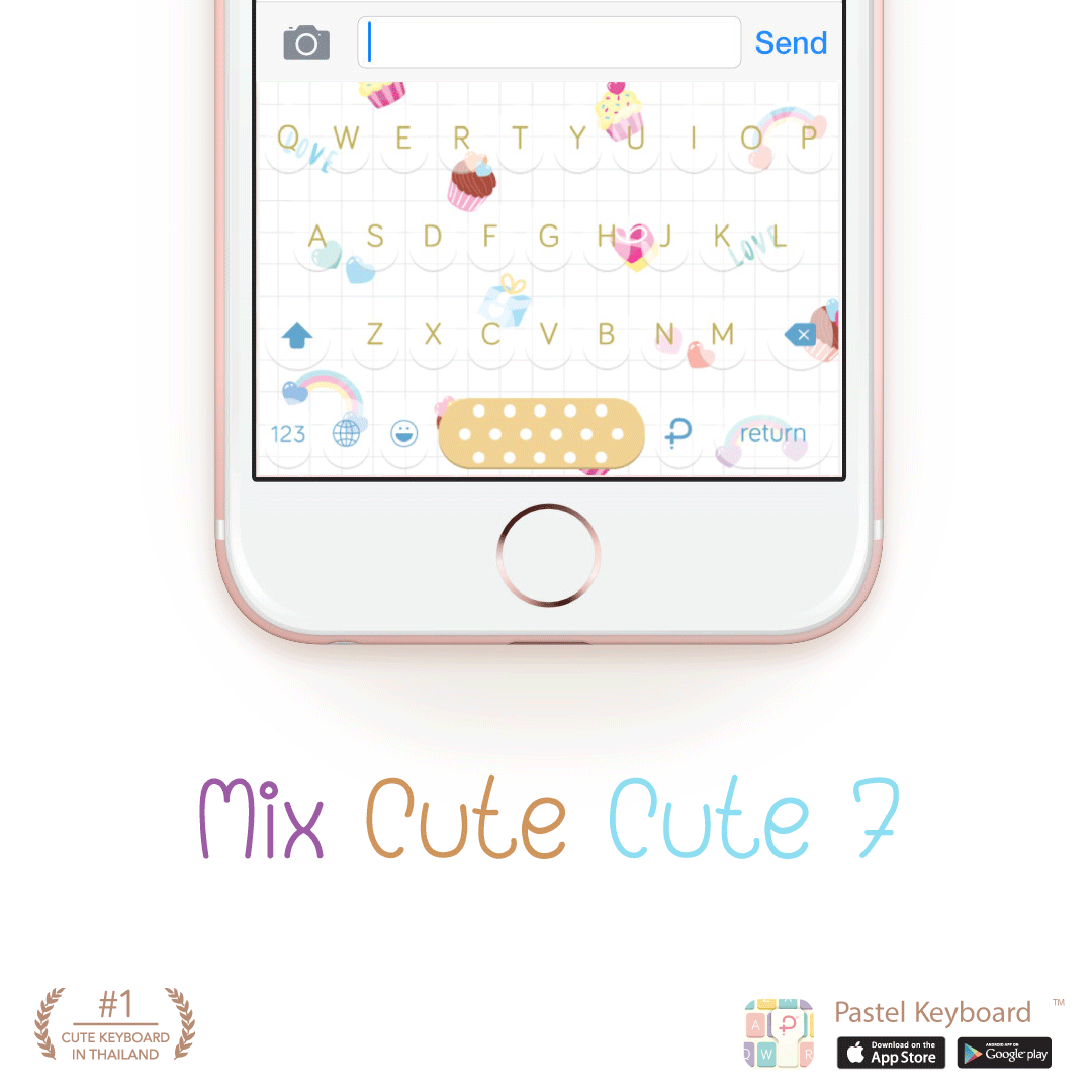 Mix Cute Cute 7 Keyboard Theme⎮(E-Voucher) for Pastel Keyboard App