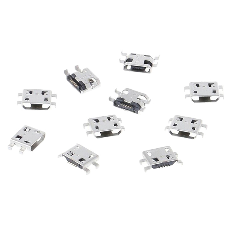 Ministar 10 Pcs type B micro usb 5 pin female charger mount jack connector port socket