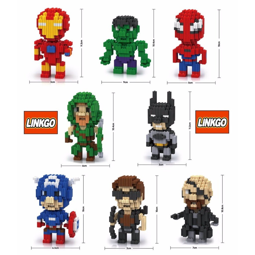 MEGA Toys  เลโก้นาโน Linkkgo อเวนเจอร์ Avenger Avengers ฮีโร่ ซุปเปอร์ฮีโร่ นาโน ขนาดเล็ก แบบเฟือง ฟันเฟือน เลโก้เฟือง