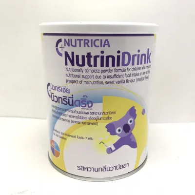 Nutricia NutriniDrink นิวทรินี่ดริ๊ง อาหารสำหรับเด็กที่รับประทานอาหารได้น้อย รสหวานกลิ่นวานิลลา ขนาด 400กรัม (1 กระป๋อง)