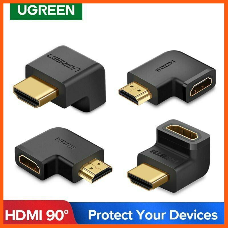 ✨✨#BEST SELLER🎉🎉 Half YEAR SALE!! Ugreen 90 270° Right Angle HDMI Adapter Connector Male to Female Extender Fr PS4 เคเบิล Accessory สาย หูฟัง usb ตัวรับสัญญาณ HDMI เสียง TV ระบบสี แสง จอถาพ บันเทิง